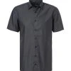 Venti Hemd 001620/706 Kurzarmhemd, Modern Fit, Popeline, Dunkelgrau meliert, Anthrazit