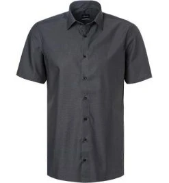 Venti Hemd 001620/706 Kurzarmhemd, Modern Fit, Popeline, Dunkelgrau meliert, Anthrazit