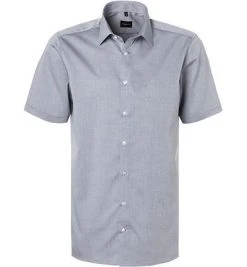 Venti Hemd 001620/705 Kurzarmhemd, Modern Fit, Popeline, Hellgrau meliert, Grau