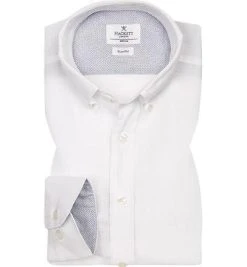 HACKETT Hemd HM304763/802 Slim Fit, Reines Leinen, Weiß
