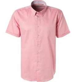 bugatti Hemd 9451/38500/720 Kurzarmhemd, Modern Fit, Baumwolle, Rot, Rosa