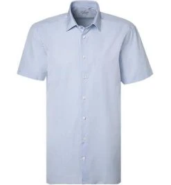 van Laack Hemd Tailor Fit 130657/RET-S-TF/720 Kurzarmhemd, Popeline, Blau, Hellblau