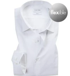 Calvin Klein Hemd K10K103025/100 Slim Fit, Popeline, Weiß