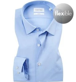 Calvin Klein Hemd K10K103025/455 Slim Fit, Popeline, Himmelblau, Hellblau