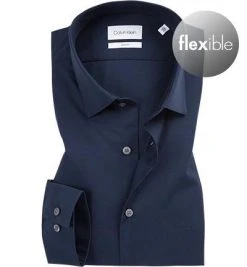 Calvin Klein Hemd K10K103025/463 Slim Fit, Popeline, Dunkelblau, Nachtblau