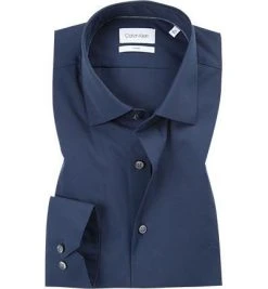 Calvin Klein Hemd K10K103024/463 Fitted, Popeline, Dunkelblau, Nachtblau