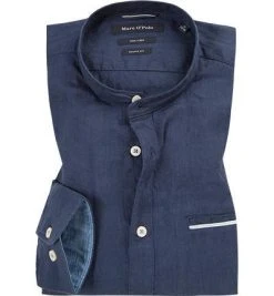 Marc O'Polo Hemd 923 7428 42110/896 Shaped Fit, Reines Leinen, Navy, Dunkelblau