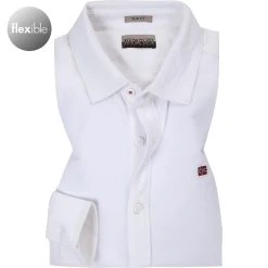 NAPAPIJRI Hemd weiß N0YIMF002 Slim Fit, Baumwoll-Piqué