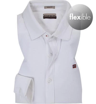 NAPAPIJRI Hemd weiß N0YIMF002 Slim Fit, Baumwoll-Piqué 2 NAPAPIJRI Hemd weiß N0YIMF002 Slim Fit, Baumwoll-Piqué – Bild 2