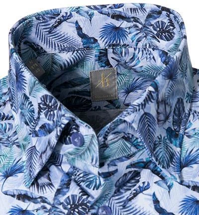 Jacques Britt Hemd Messina 1/2 531131/16 Kurzarmhemd, Custom Fit, Popeline, Blau gemustert, Blau 2 Jacques Britt Hemd Messina 1/2 531131/16 Kurzarmhemd, Custom Fit, Popeline, Blau gemustert, Blau – Bild 2