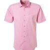 Jacques Britt Hemd Como Mix 531011/40 Kurzarmhemd, Custom Fit, Twill, Rosa