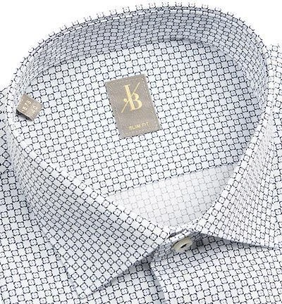 Jacques Britt Hemd Como 561400/18 Slim Fit, Popeline, Weiß-blau gemustert, Blau 2 Jacques Britt Hemd Como 561400/18 Slim Fit, Popeline, Weiß-blau gemustert, Blau – Bild 2