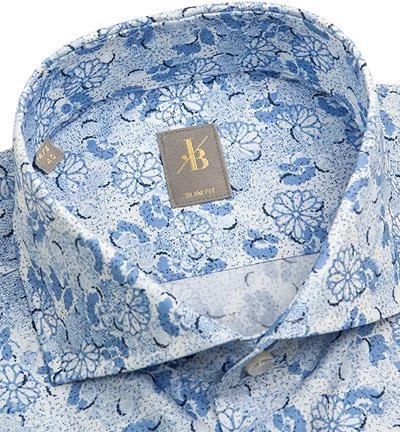 Jacques Britt Hemd Roma 561340/10 Slim Fit, Baumwolle, Hellblau-weiß gemustert, Blau 2 Jacques Britt Hemd Roma 561340/10 Slim Fit, Baumwolle, Hellblau-weiß gemustert, Blau – Bild 2