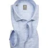 Jacques Britt Hemd Como 551210/10 Perfect Fit, Baumwolle-Leinen, Hellblau strukturiert, Blau