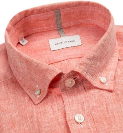 RENÉ LEZARD Hemd 92/07/X531W/8501/242 Reines Leinen, Lachsorange meliert, Lachsorange 2 RENÉ LEZARD Hemd 92/07/X531W/8501/242 Reines Leinen, Lachsorange meliert, Lachsorange – Bild 2