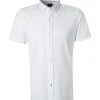 JOOP! Hemd Paccy 30014533/100 Kurzarmhemd, Slim Fit, Baumwoll-Piqué, Weiß