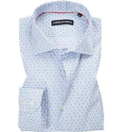 rosso e nero Hemd 1100/11 Tailored Fit, Baumwolle, Taubenblau-weiß gemustert, Weiß-blau 1 rosso e nero Hemd 1100/11 Tailored Fit, Baumwolle, Taubenblau-weiß gemustert, Weiß-blau