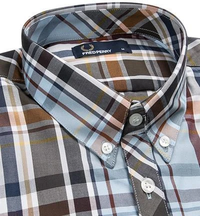 Fred Perry Hemd M5558/444 Baumwolle, Multicolour kariert, Blau 2 Fred Perry Hemd M5558/444 Baumwolle, Multicolour kariert, Blau – Bild 2