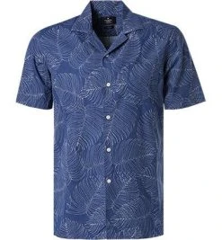 HACKETT Hemd HM307399/5DJ Kurzarmhemd, Slim Fit, Popeline, Navy gemustert, Navy-weiß