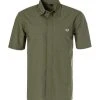 Fred Perry Hemd M5557/128 Kurzarmhemd, Baumwolle, Khaki, Grün