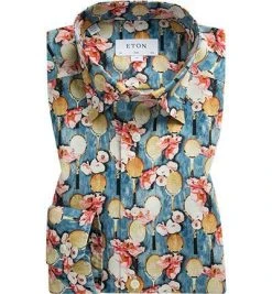 ETON Hemd 2757/61511/25 Slim Fit, Popeline, Multicolor gemustert, Multicolor