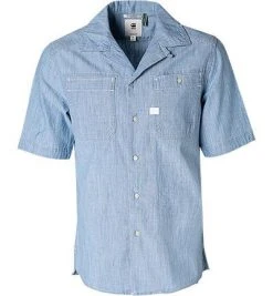 G-STAR Hemd Kinec D13106-B252/071 Kurzarmhemd, Straight Fit, Baumwolle, Hellblau