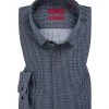 HUGO Hemd Etran 50409850/413 Extra Slim Fit, Baumwolle, Navy-weiß gemustert, Navy