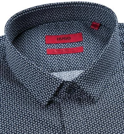 HUGO Hemd Etran 50409850/413 Extra Slim Fit, Baumwolle, Navy-weiß gemustert, Navy 2 HUGO Hemd Etran 50409850/413 Extra Slim Fit, Baumwolle, Navy-weiß gemustert, Navy – Bild 2