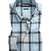 Barbour Hemd Burnside ocean blue MSH4519BL63 Tailored Fit, Popeline, Blau kariert
