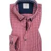 OLYMP Level Five Body Fit Tracht 3912/44/35 Hemd, Popeline, Rot kariert, Rot