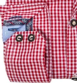 OLYMP Level Five Body Fit Tracht 3912/44/35 Hemd, Popeline, Rot kariert, Rot -hemdenverkauf 326028 norm3
