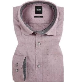 BOSS Hemd Rikki 50416696/604 Baumwolle, Rot gemustert, Dunkelrot