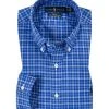 Polo Ralph Lauren Hemd 710767330/005 Slim Fit, Popeline, Capriblau-bleu kariert, Blau-weiß