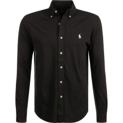 Polo Ralph Lauren Hemd 710654408/008 Piqué, Schwarz, Schwarz (008)