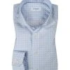 ETON Hemd 1000/00083/25 Slim Fit, Popeline, Weiß-hellblau gemustert, Blau