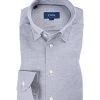 ETON Hemd 0562/62563/29 Baumwoll-Piqué, Navy meliert, Blau-weiß