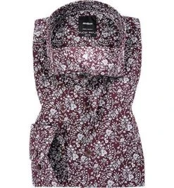Strellson Hemd Sereno 30017526/601 Slim Fit, Popeline, Bordeaux gemustert, Bordeaux