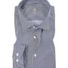 Jacques Britt Hemd Como 662110/17 Slim Fit, Popeline, Dunkelblau gemustert, Dunkelblau