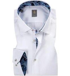 Jacques Britt Hemd Como Mix 662000/01 Slim Fit, Popeline, Weiß
