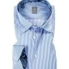 Jacques Britt Hemd Messina Mix 662010/11 Slim Fit, Popeline, Weiß-hellblau gestreift, Hellblau