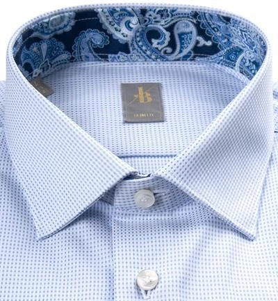 Jacques Britt Hemd Como Mix 662020 Slim Fit, Baumwolle, Weiß-hellblau gemustert, Blau 2 Jacques Britt Hemd Como Mix 662020 Slim Fit, Baumwolle, Weiß-hellblau gemustert, Blau – Bild 2