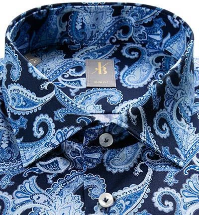 Jacques Britt Hemd Como 662060 Slim Fit, Popeline, Dunkelblau gemustert, Blau 2 Jacques Britt Hemd Como 662060 Slim Fit, Popeline, Dunkelblau gemustert, Blau – Bild 2