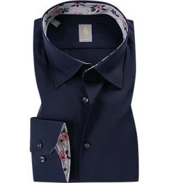 Jacques Britt Hemd Messina Mix 632130/19 Custom Fit, Baumwolle, Navy, Dunkelblau