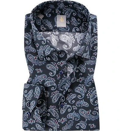 Jacques Britt Hemd Como 632120 Custom Fit, Baumwolle, Navy gemustert, Blau 1 Jacques Britt Hemd Como 632120 Custom Fit, Baumwolle, Navy gemustert, Blau