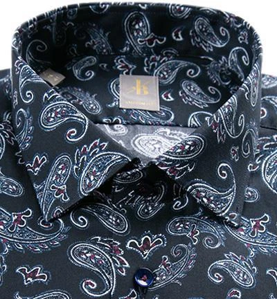 Jacques Britt Hemd Como 632120 Custom Fit, Baumwolle, Navy gemustert, Blau 2 Jacques Britt Hemd Como 632120 Custom Fit, Baumwolle, Navy gemustert, Blau – Bild 2