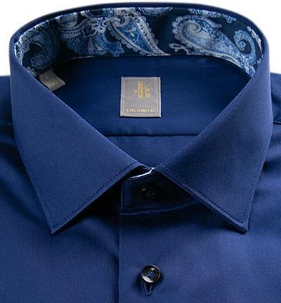 Jacques Britt Hemd Como Mix 632000/18 Custom Fit, Baumwolle, Royalblau, Dunkelblau 2 Jacques Britt Hemd Como Mix 632000/18 Custom Fit, Baumwolle, Royalblau, Dunkelblau – Bild 2