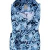 Jacques Britt Hemd Como 632060 Custom Fit, Baumwolle, Blau gemustert, Blau