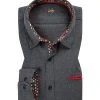 Lucky de Luca Tino 81220/3 Hemd, Flanell, Dunkelgrau, Grau