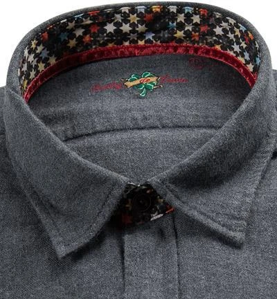 Lucky de Luca Tino 81220/3 Hemd, Flanell, Dunkelgrau, Grau 2 Lucky de Luca Tino 81220/3 Hemd, Flanell, Dunkelgrau, Grau – Bild 2