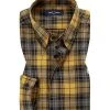 Fred Perry Hemd M7556/480 Popeline, Maisgelb-schwarz kariert, Gold